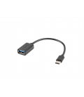 ADAPTADOR LANBERG OTG USB-C(M) A USB-A 2.0 (H) 15 CM NEGRO