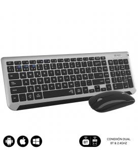 Teclado y ratón inalámbrico subblim combo dual prestige extendido/ gris y negro