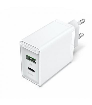 Cargador de pared vention fbbw0-eu/ 1x usb tipo-c/ 1x usb/ 20w