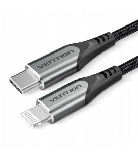 Cable usb 2.0 tipo-c lightning vention tachf/ usb tipo-c macho - lightning macho/ 1m/ gris