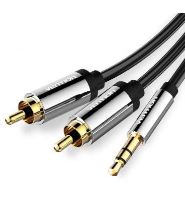 Cable estéreo vention bcfbh/ jack 3.5 macho - 2x rca macho/ 2m/ negro