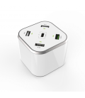 AISENS CARGADOR 48W 5 PUERTOS 3xUSB-A 1xUSB-C 1xUSB QC3.0 BLANCO