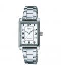 Reloj analógico casio collection women ltp-1234pd-7beg/ 32mm/ plata y blanco