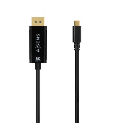 Cable Conversor Aisens A109-0688/ USB Tipo-C Macho - DisplayPort Macho/ 80cm/ Negro