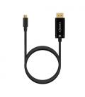 Cable Conversor Aisens A109-0689/ USB Tipo-C Macho - DisplayPort Macho/ 1.8m/ Negro