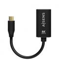 Conversor Aisens A109-0690/ USB Tipo-C Macho - DisplayPort Hembra/ 15cm/ Negro