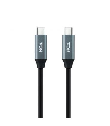 Cable usb 3.2 nanocable 10.01.4303/ usb tipo-c macho - usb tipo-c macho/ 3m/ gris y negro