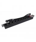 Regleta con interruptor phasak bns 1520/ 8 tomas de corriente/ cable 3m/ negro