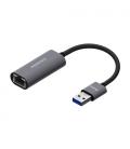 Adaptador USB 3.0 Aisens A106-0708/ USB Macho - RJ45 Hembra/ 15cm/ Gris