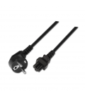 CABLE ALIMENTACION AISENS TREBOL CEE7 ACODADO M-C5 H NEGRO 1.5M