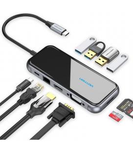 Docking usb tipo-c vention tfghb/ 1xvga/ 1xhdmi/ 4xusb/ 1xusb tipo-c pd/ 1xrj45/ 1xlector tarjetas sd/ gris