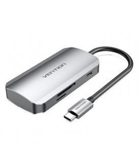 Docking usb tipo-c vention tnhhb/ 3xusb/ 1xusb tipo-c pd/ 1xlector tarjetas sd y microsd/ gris