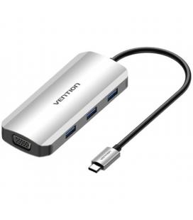 Docking usb tipo-c vention toihb/ 1xhdmi/ 1xvga/ 3xusb/ 1xusb tipo-c pd/ gris