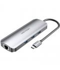 Docking usb tipo-c vention tolhb/ 1xhdmi/ 3xusb/ 1xusb tipo-c pd/ 1xrj45 1xlector tarjetas sd y microsd/ jack 3.5/ gris