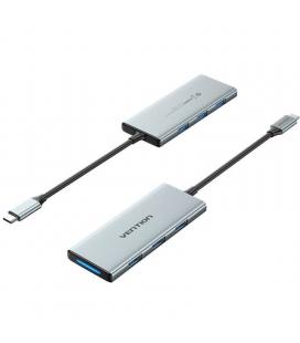 Docking usb tipo-c vention tophb/ 1xhdmi/ 3xusb/ 1xlector tarjetas sd y microsd/ gris