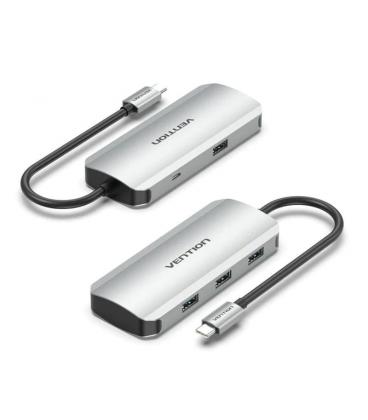 Hub usb tipo-c vention tnahb/ 4xusb/ 1xmicrousb pd