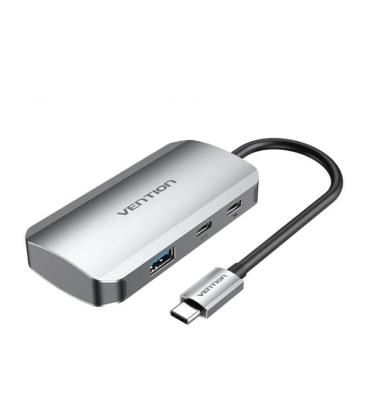 Hub usb tipo-c vention tndhb/ 3xusb/ 1xusb tipo-c/ 1xusb tipo-c pd