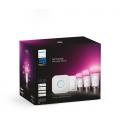 Philips Hue White and Color ambiance Kit de inicio: 3 bombillas inteligentes E27 (1100) + regulador de intensidad