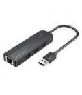 Vention Docking USB 2.0 CHPBB/ 3xUSB/ 1xMicro USB/ 1xRJ45/ Negro