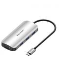 Vention Docking USB Tipo-C TOIHB/ 1xHDMI/ 1xVGA/ 3xUSB/ 1xUSB Tipo-C PD/ Gris