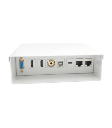 AISENS Caja de Conexiones VGA+JACK3.5+2xHDMI+1xUSB-C+1xUSB-B+2xRJ45 Cat.6A STP, Blanco