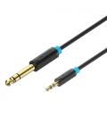 Vention Cable Estéreo BABBH/ Jack 6.5 Macho - Jack 3.5 Macho/ 2m/ Negro