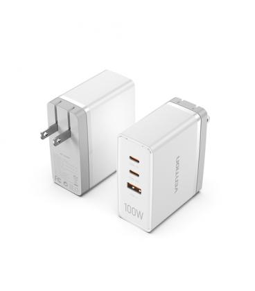 Vention Cargador de Pared FEGW0-EU/ 2xUSB Tipo-C/ 1xUSB/ 100W