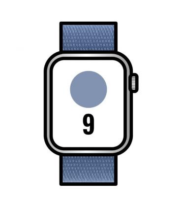 Apple watch series 9/ gps/ 45mm/ caja de aluminio plata/ correa deportiva loop azul invierno