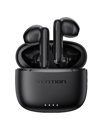 Auriculares bluetooth vention elf e03 nbhb0 con estuche de carga/ autonomía 6h/ negros