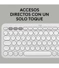 Logitech Pebble Keys 2 K380s teclado RF Wireless + Bluetooth QWERTY Español Blanco