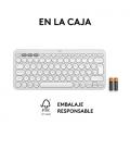 Logitech Pebble Keys 2 K380s teclado RF Wireless + Bluetooth QWERTY Español Blanco