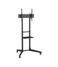 AISENS Soporte de Suelo ECO con Rueda, Bandeja para DVD para Monitor/TV 50Kg de 37-70, Negro