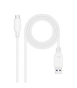 Nanocable Cable USB 3.1, Gen2 10 Gbps 3A, tipo USB-C/M-A/M, Blanco, 2 m