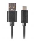 Cable usb lanberg 2.0 macho - usb tipo c macho quick charge 3.0 1.8m negro