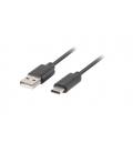 Cable usb lanberg 2.0 macho - usb tipo c macho quick charge 3.0 0.5m negro