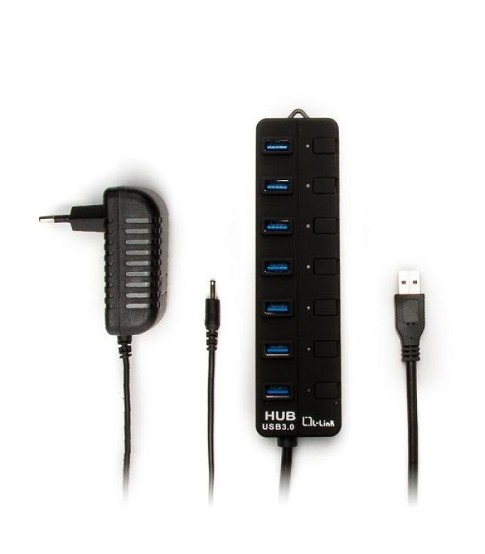 L-Link LL-UH-307 Hub 7 Puertos USB 3.0 con Alimentación - Regleta