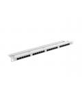 Patch panel lanberg cat.6 utp 24 puertos 0.5u rack 19 gris