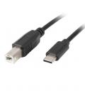 Cable usb tipo c a usb 2.0 tipo b lanberg 3m - macho - macho - negro