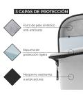 Funda maletin neopreno phoenix para portátil o tablet hasta 14pulgadas interior terciopelo gris