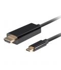 Cable usb tipo c a hdmi 4k lanberg 3m - macho - macho - negro