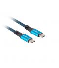 Cable usb tipo c lanberg 0.5m - macho - macho - negro - azul