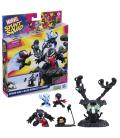 Set de juego hasbro marvel stunt squad villain knockdown spider - man y miles morales vs venom