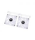 Ventilador 140x140 thermaltake ct140 white pack 2uds - 1500rpm - pwm - argb