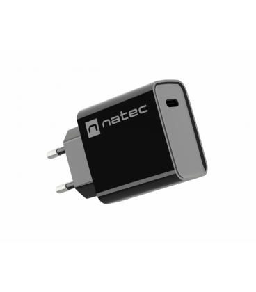 CARGADOR NATEC RIBERA 20W 1XUSB-C PD3.0 QC3.0 NEGRO