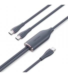 Cable usb tipo-c vention ctmbg/ usb tipo-c macho - 2 x usb tipo-c macho/ hasta 100w/ 480mbps/ 1.5m/ negro