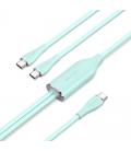 Cable usb tipo-c vention ctmgg/ usb tipo-c macho - 2 x usb tipo-c macho/ hasta 100w/ 480mbps/ 1.5m/ verde