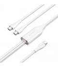 Cable usb tipo-c vention ctmwg/ usb tipo-c macho - 2 x usb tipo-c macho/ hasta 100w/ 480mbps/ 1.5m/ blanco