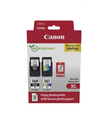 Multipack Canon Pg-506Xl Negro Cl-561Xl Multicolor + 50 Hojas Papel Fotografico