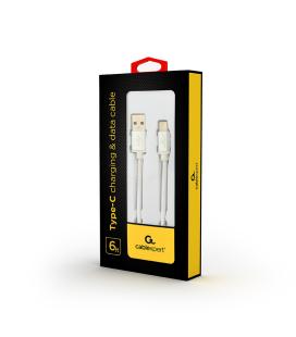 CABLE USB TIPO C GEMBIRD TRENZADO CONECTORES METALICOS, 1,8 M