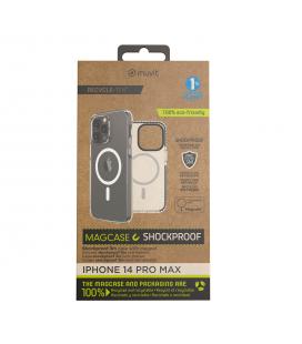 Funda muvit recycletek magsafe shockproof 3m para apple iphone 14 pro max transparente - negra